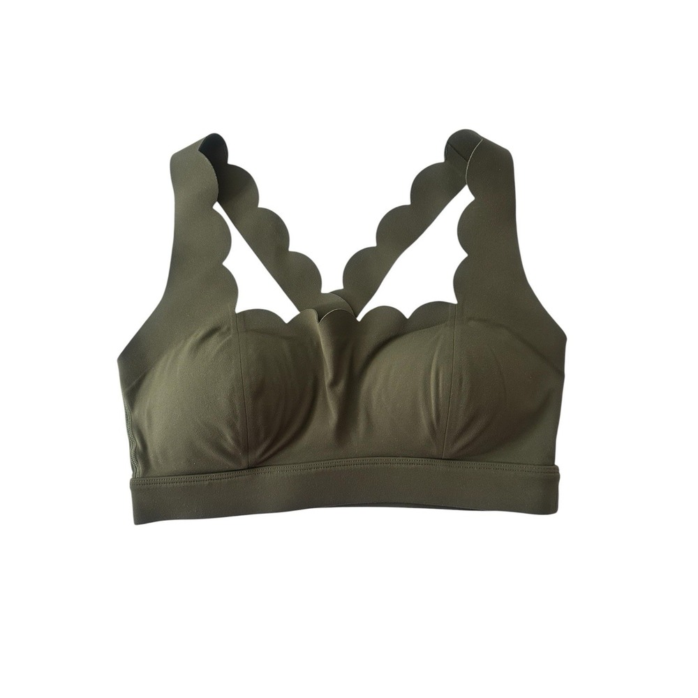 Wiskii Sports Bra Top Women's Large Green Athleisure Workout Stretch Gym - Picture 2 of 7